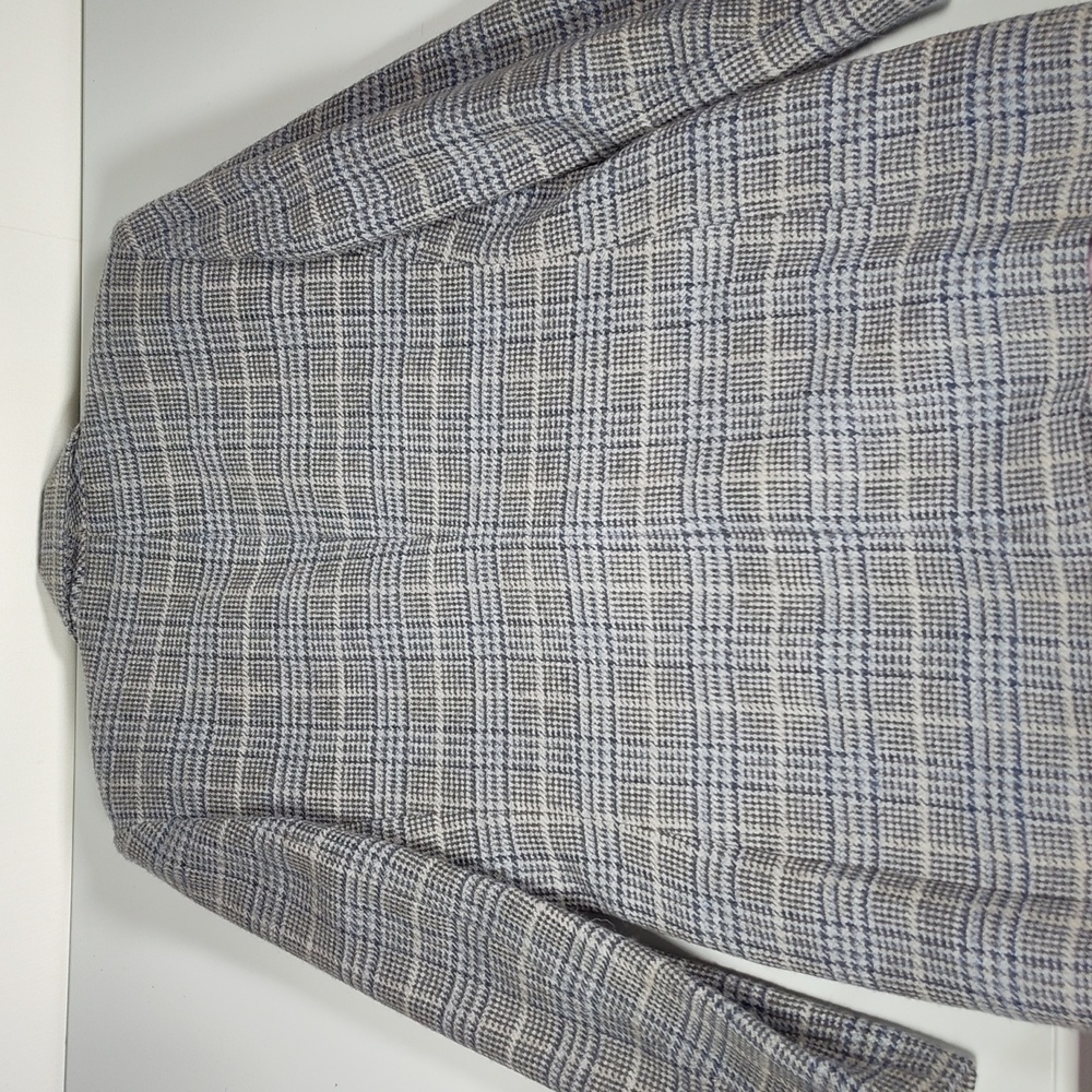 Vintage Talbots gray plaid wool alpaca blazer jacket 4 - Picture 7 of 12